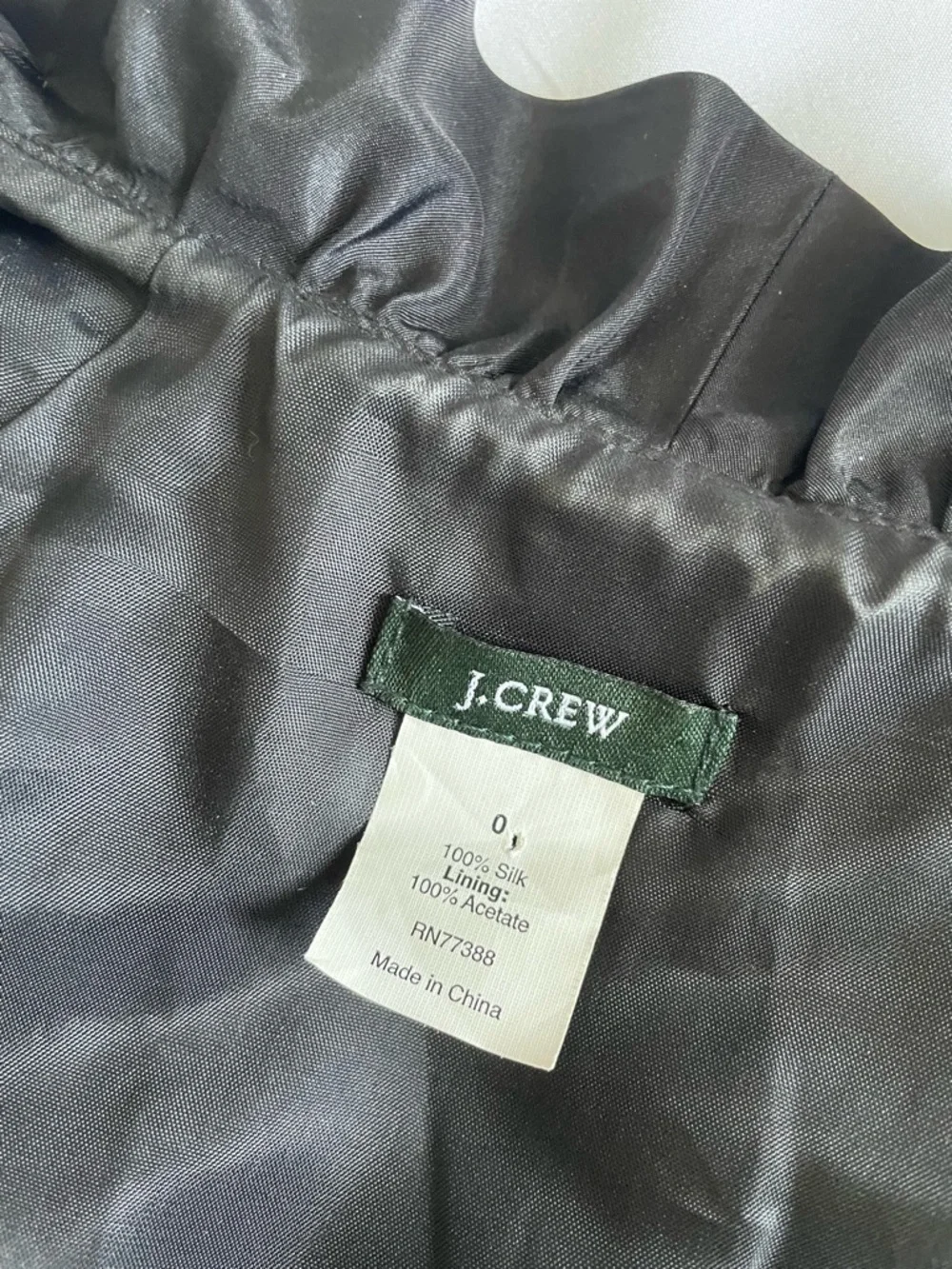 NWOT J. Crew Black 100% silk Midi wrap Dress with Ruffle Detail